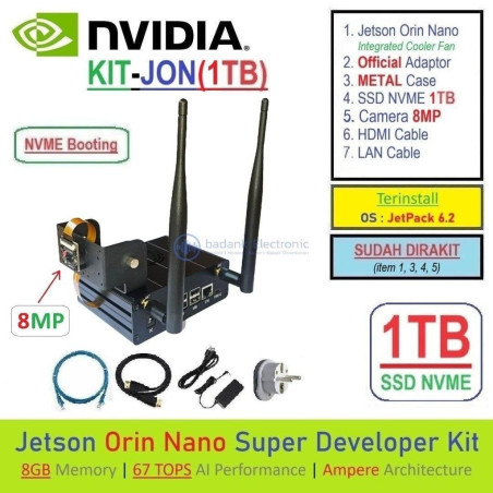KIT-JON(1TB)  NVIDIA Jetson Orin Nano SUPER Developer Kit 8GB RAM 67-TOPS AI with SSD NVMe 1TB - Complete SET